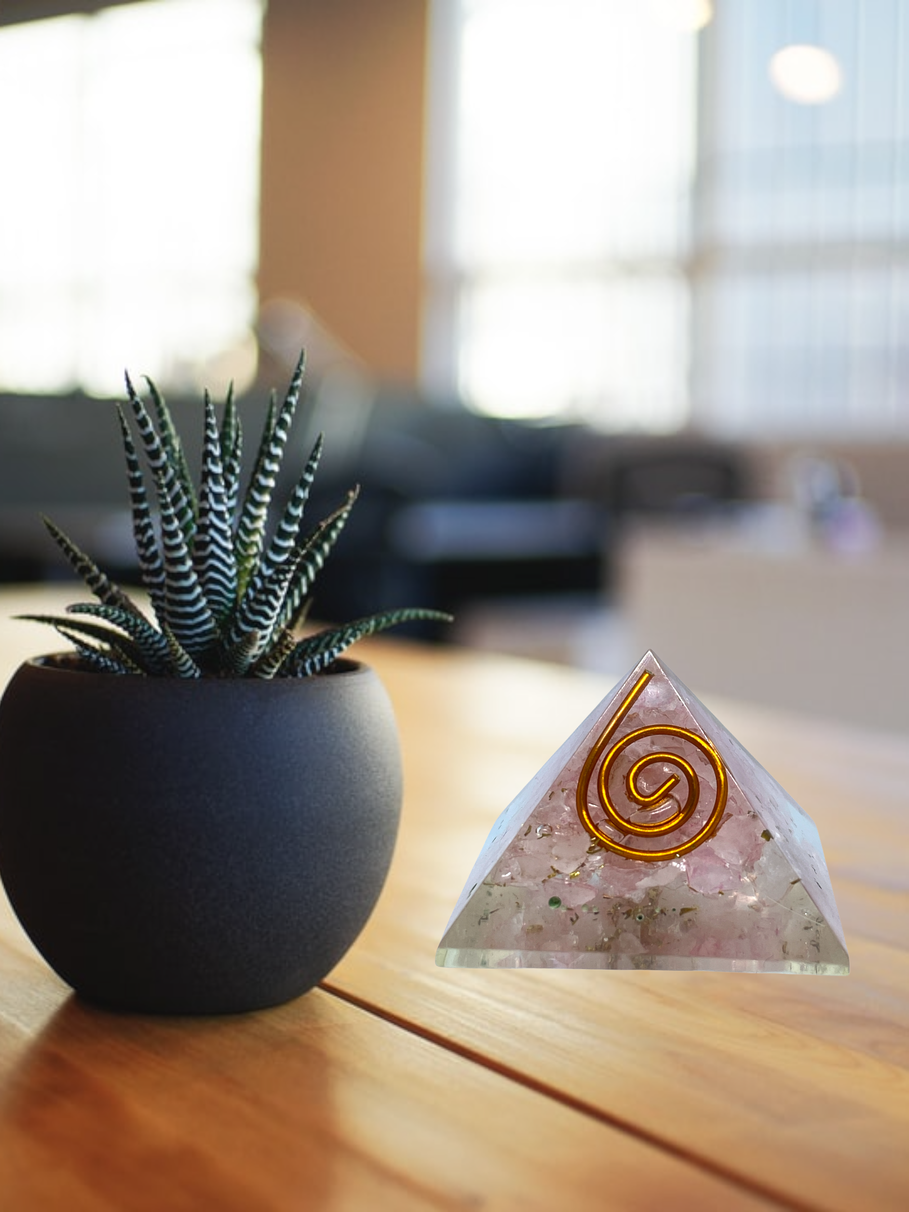Spiritual Elementz Reiki Charged Chakra Healing Rose Quartz Orgone Pyramid(1' Inch) Stone of Love