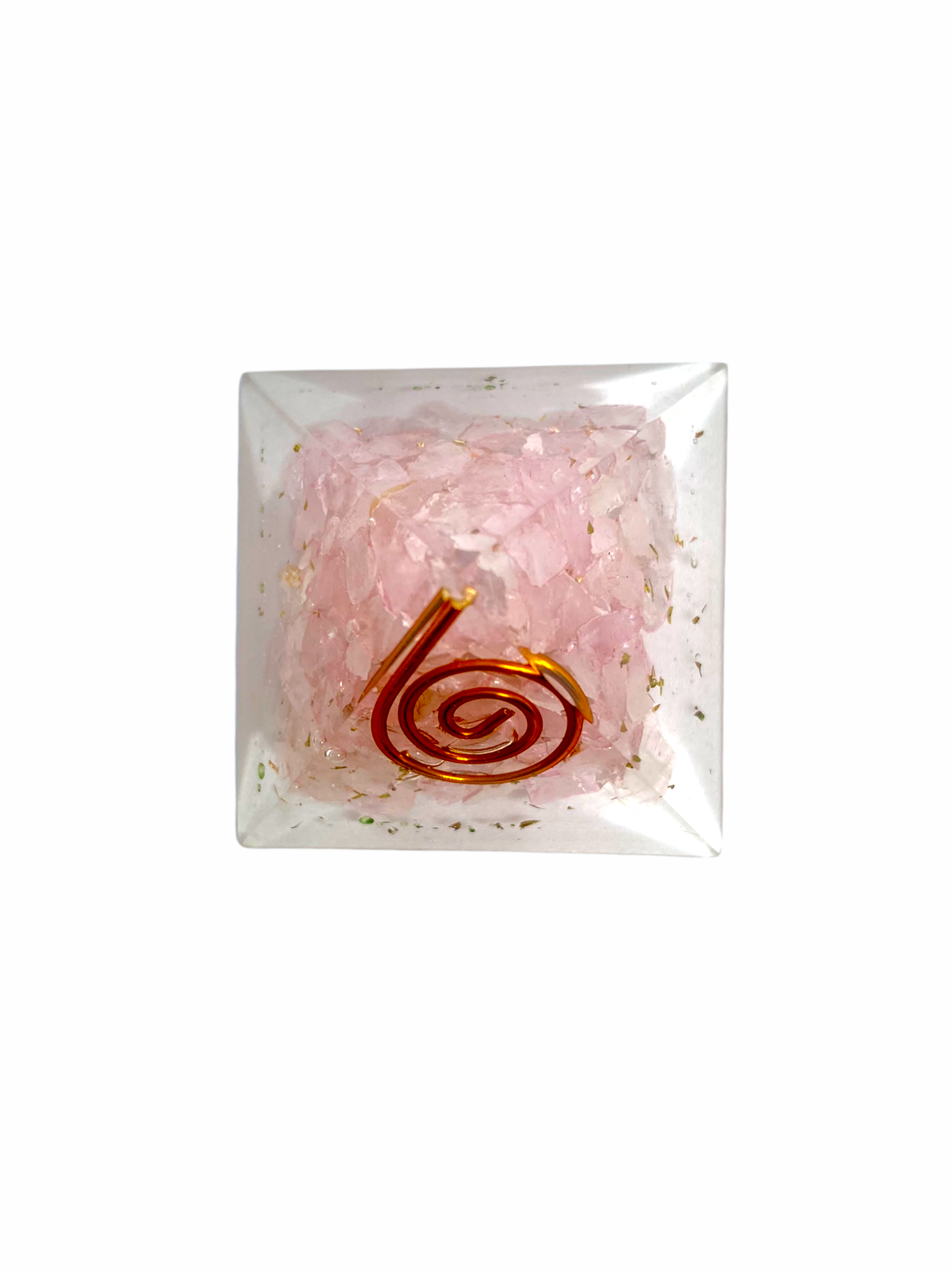 Spiritual Elementz Reiki Charged Chakra Healing Rose Quartz Orgone Pyramid(1' Inch) Stone of Love