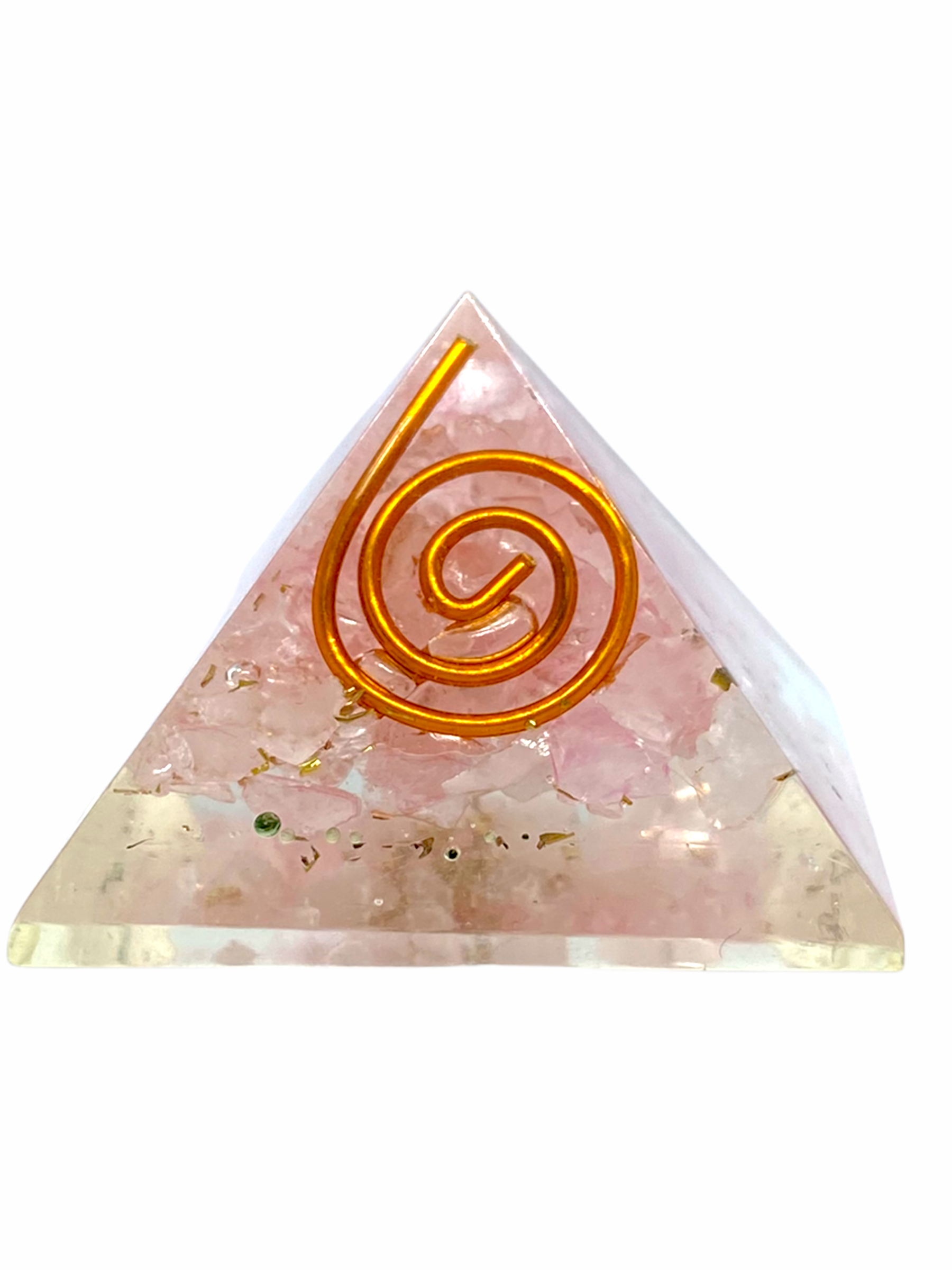 Spiritual Elementz Reiki Charged Chakra Healing Rose Quartz Orgone Pyramid(1' Inch) Stone of Love