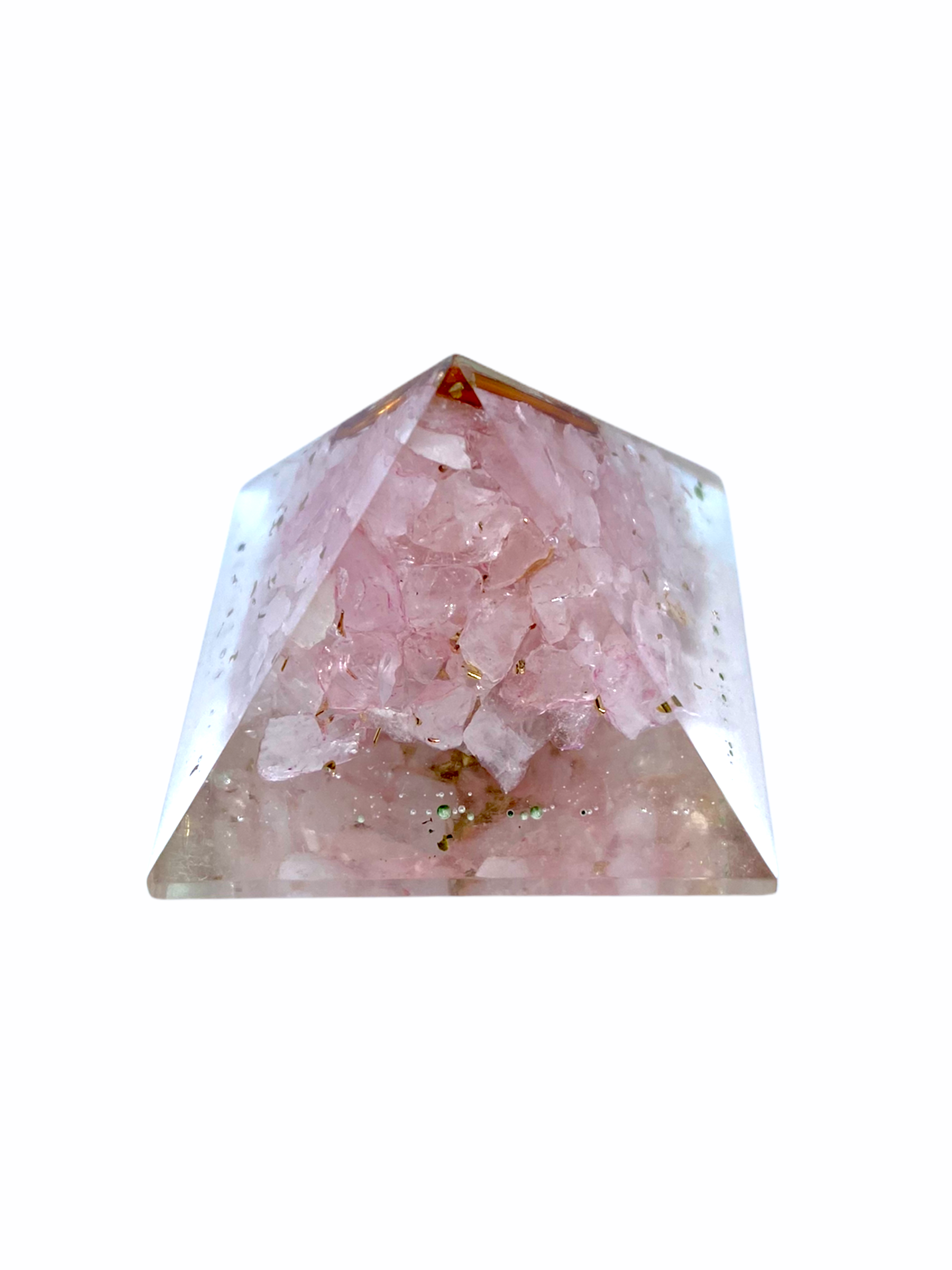 Spiritual Elementz Reiki Charged Chakra Healing Rose Quartz Orgone Pyramid(1' Inch) Stone of Love