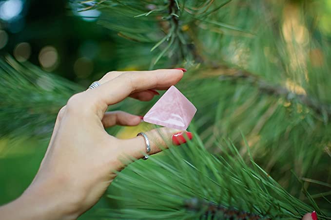 Spiritual Elementz Reiki Charged Chakra Healing Rose Quartz Pyramid(1' Inch).