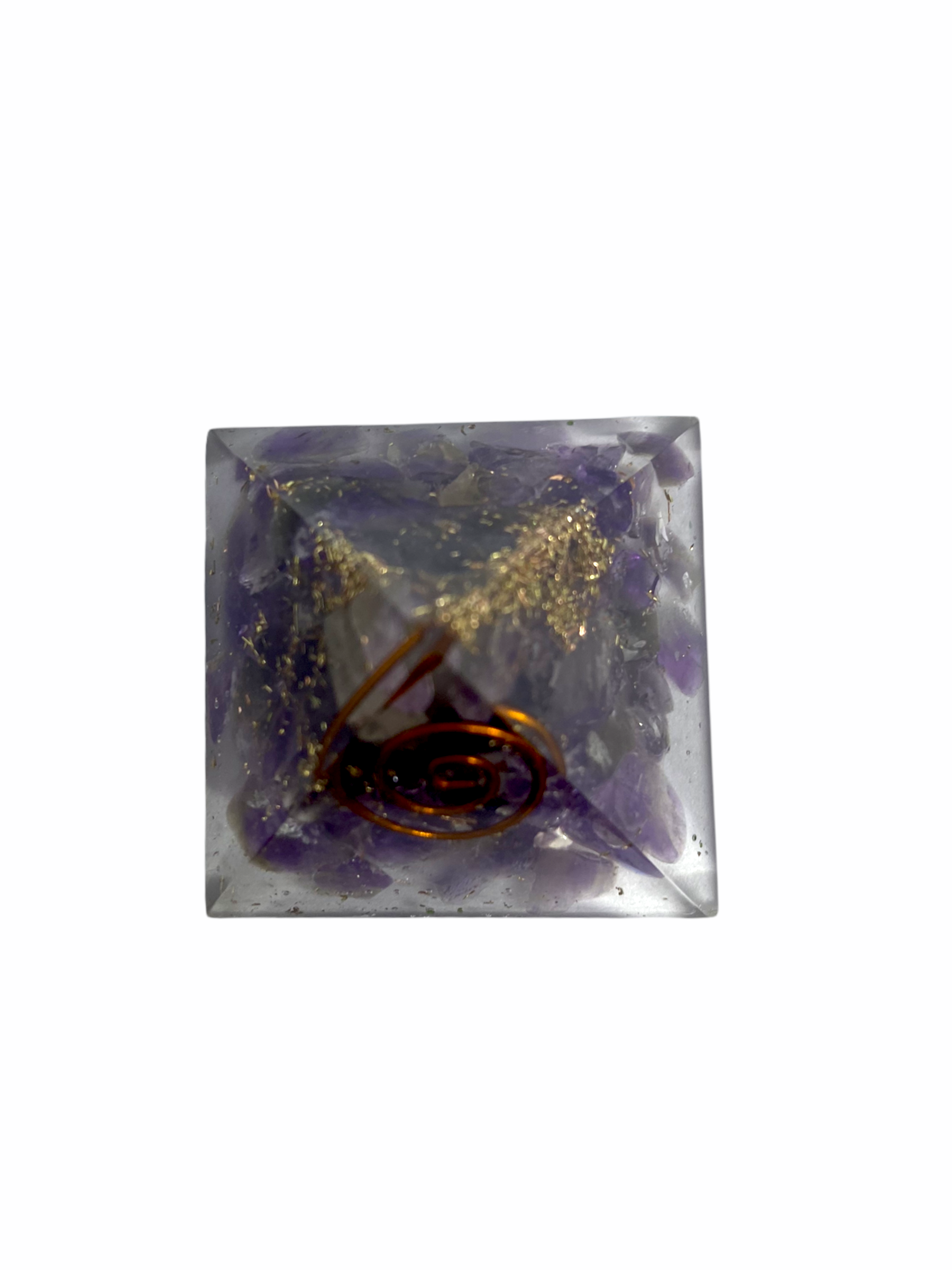 Spiritual Elementz Amethyst Orgone Pyramid (1'Inch) Stone of Spirituality & Peace of Mind