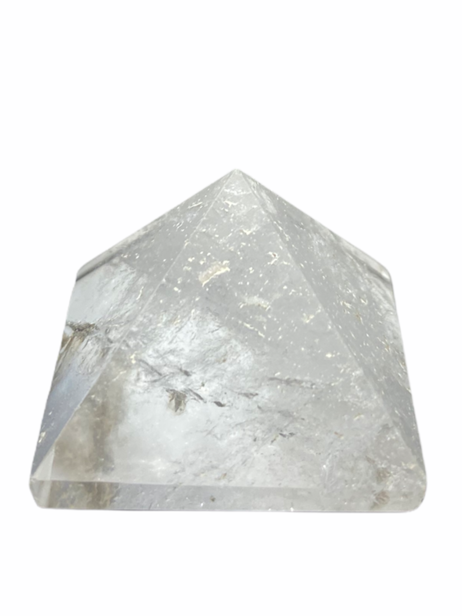 Spiritual Elementz White Crystal Pyramid (1'Inch) Stone of Purity and Positivity.