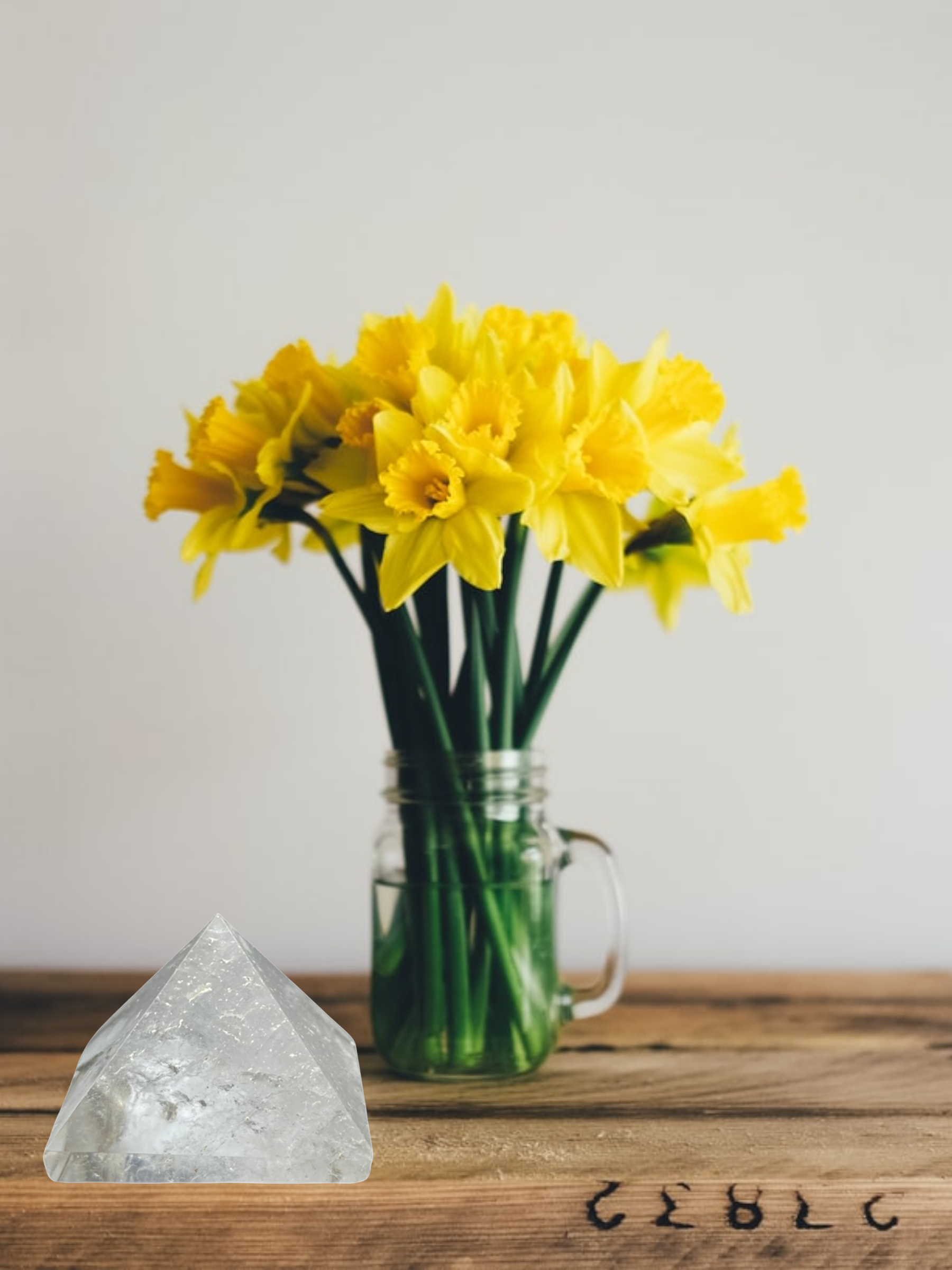 Spiritual Elementz White Crystal Pyramid (1'Inch) Stone of Purity and Positivity.
