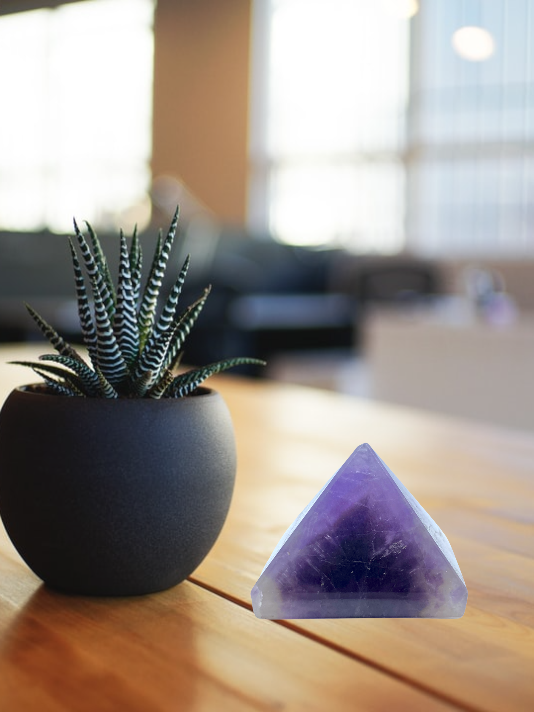 Spiritual Elementz Amethyst Pyramid (1'Inch) Stone of Spirituality & Peace of Mind.