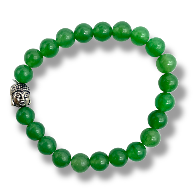 Spiritual Elementz Reiki Charged Green Aventurine Gemstone (7-8 mm) Green Aventurine Gemstone Chakra Stretch Bracelet Unisex for Healing ''Stone of Bringing Harmony''