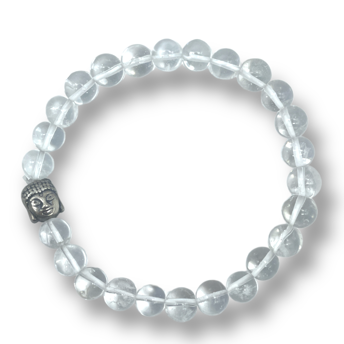 Spiritual Elementz Reiki Charged Crystal Gemstone Bracelet (7-8 mm) (21-24 Beads) "Stone of Purity & Postivity" Also Known As Master Healer.