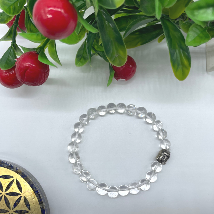 Spiritual Elementz Reiki Charged Crystal Gemstone Bracelet (7-8 mm) (21-24 Beads) "Stone of Purity & Postivity" Also Known As Master Healer.