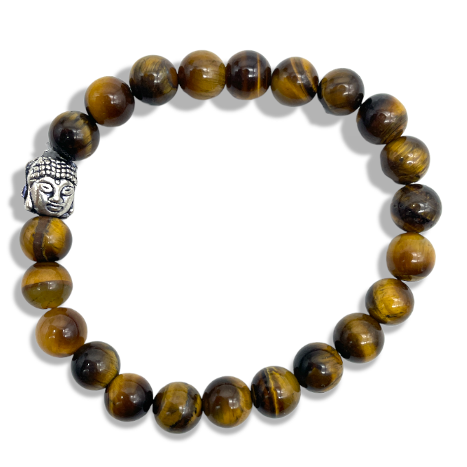 Spiritual Elementz Reiki Charged Tiger Eye Gemstone Bracelet (7-8 mm) (21-24 Beads)"Stone of Protection & Harmony".