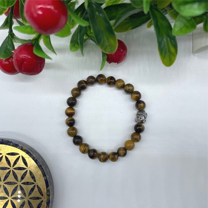 Spiritual Elementz Reiki Charged Tiger Eye Gemstone Bracelet (7-8 mm) (21-24 Beads)"Stone of Protection & Harmony".