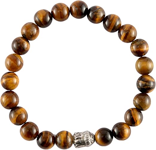 Spiritual Elementz Reiki Charged Tiger Eye Gemstone Bracelet (7-8 mm) (21-24 Beads)"Stone of Protection & Harmony".