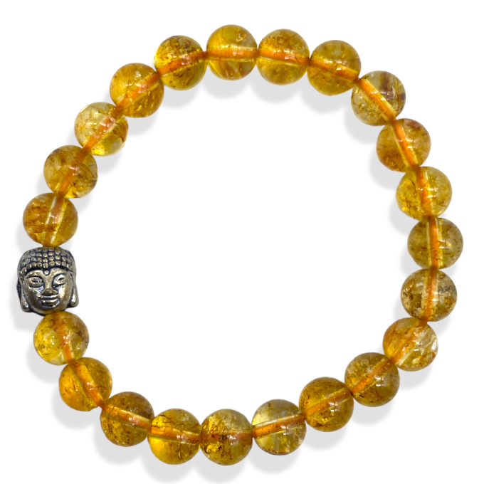 Spiritual Elementz Reiki Charged Citrine Bracelet (7-8 mm) (21-24 Beads) Gemstone Bracelet Stone Of Success.
