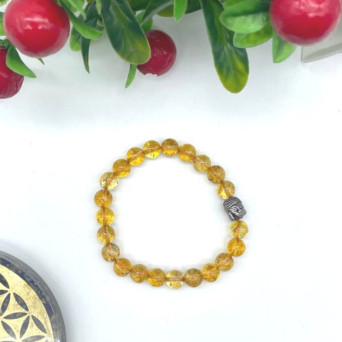 Spiritual Elementz Reiki Charged Citrine Bracelet (7-8 mm) (21-24 Beads) Gemstone Bracelet Stone Of Success.