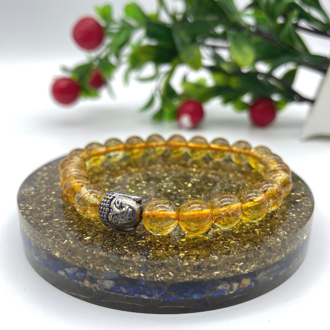 Spiritual Elementz Reiki Charged Citrine Bracelet (7-8 mm) (21-24 Beads) Gemstone Bracelet Stone Of Success.