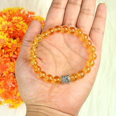 Spiritual Elementz Reiki Charged Citrine Bracelet (7-8 mm) (21-24 Beads) Gemstone Bracelet Stone Of Success.