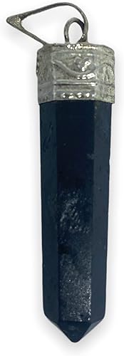 Spiritual Elementz Reiki Energized Gift Natural Crystal Black Obsidian Gemstone Chakra Charm Pointed Pendant Unisex For Healing