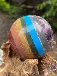 Spiritual Elementz Reiki Crystal Products 7 Chakra Bonded Natural Sphere Ball-(40-50mm).
