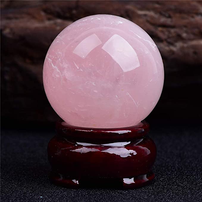 Spiritual Elementz Reiki Healing Rose Quartz Crystals Gemstone Sphere Ball (40-50mm).