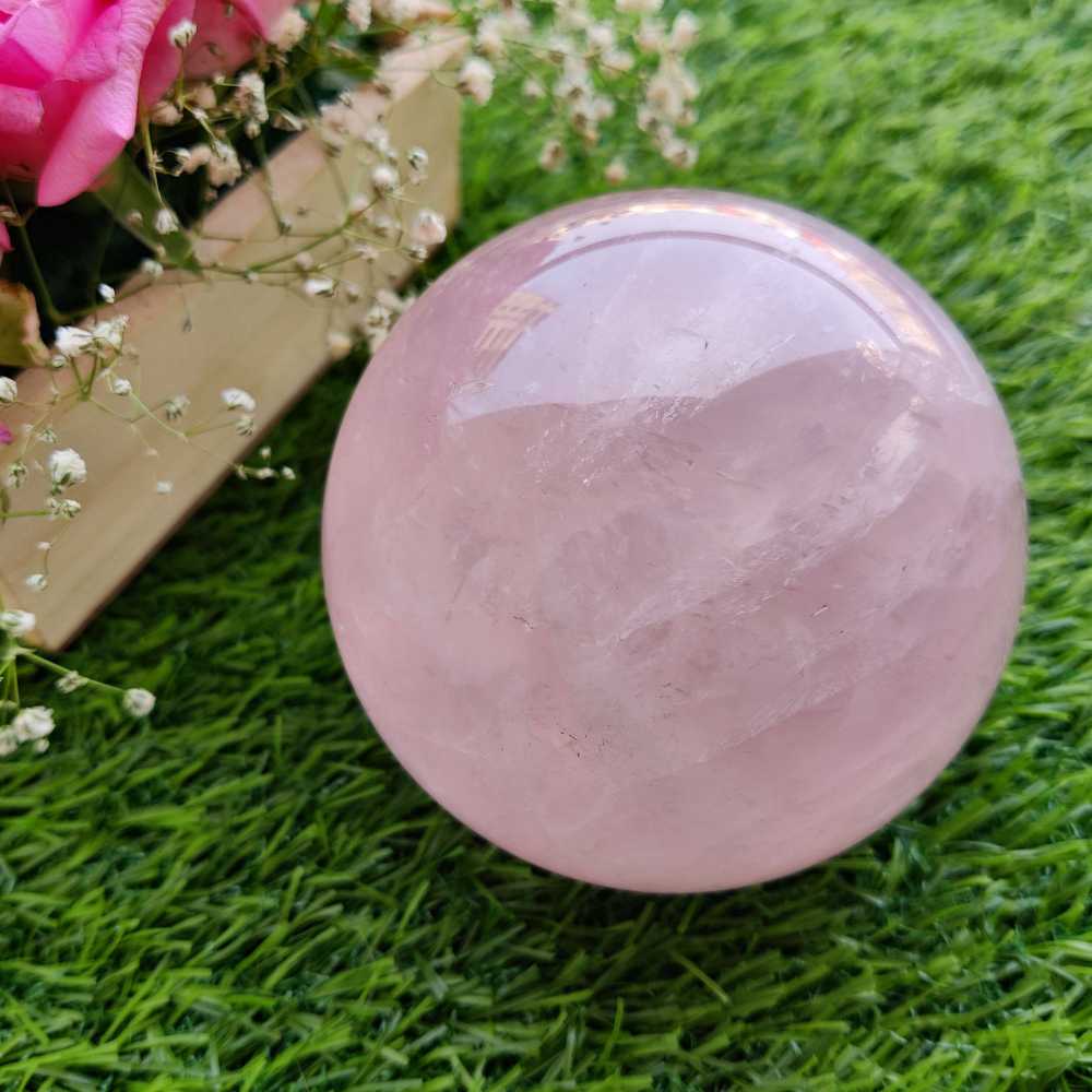 Spiritual Elementz Reiki Healing Rose Quartz Crystals Gemstone Sphere Ball (40-50mm).