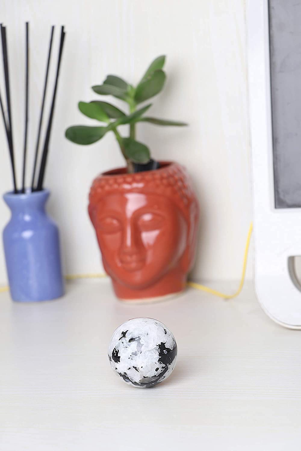 Spiritual Elementz Reiki Healing Rainbow Moonstone Gemstone Sphere Ball (40-50mm).