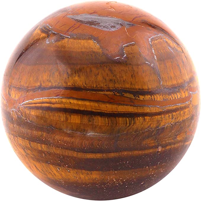 Spiritual Elementz Tiger Eye Sphere Gemstone Ball for Reiki and Home Decor, Crystals and Healing Stones,(40-50mm) Stone of Good Luck