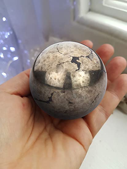 Spiritual Elementz Pyrite Sphere Gemstone Ball for Reiki and Home Decor, Crystals and Healing Stones,(40-50mm) Stone of Luck