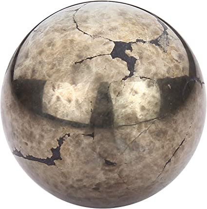 Spiritual Elementz Pyrite Sphere Gemstone Ball for Reiki and Home Decor, Crystals and Healing Stones,(40-50mm) Stone of Luck