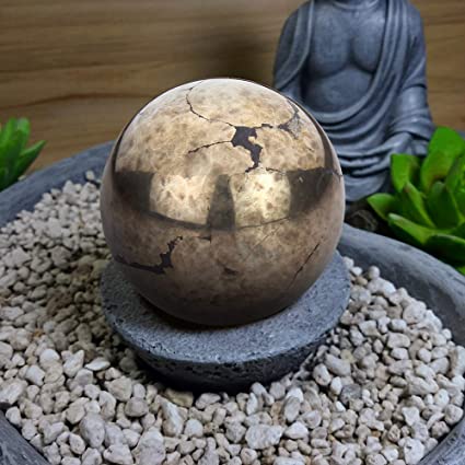 Spiritual Elementz Pyrite Sphere Gemstone Ball for Reiki and Home Decor, Crystals and Healing Stones,(40-50mm) Stone of Luck