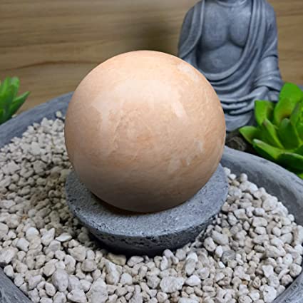 Spiritual Elementz Natural Peach Moonstone Sphere Ball Gemstone for Reiki and Home Decor, Crystals and Healing Stones,(40-50mm) Stone of Emotional Health