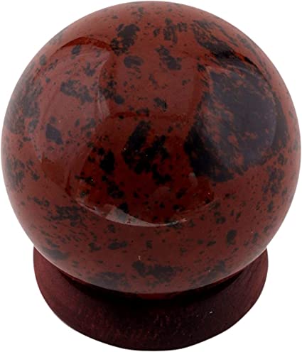 Spiritual Elementz Natural Mahogany Obsidian Sphere Ball Gemstone for Reiki and Home Decor, Crystals and Healing Stones,(40-50mm) Stone for Focus