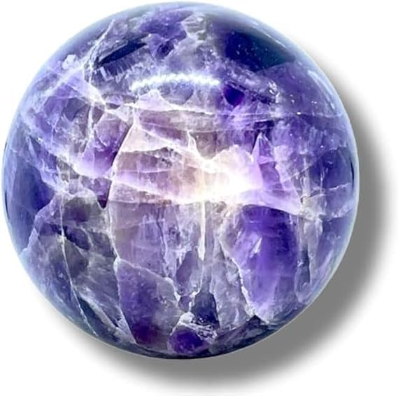 Spiritual Elementz Natural Amethyst Crystal Sphere and Gemstone Ball for Reiki, Home Decor, Crystals and Healing Stones,(40-50mm) Stone for Overcoming Addictions