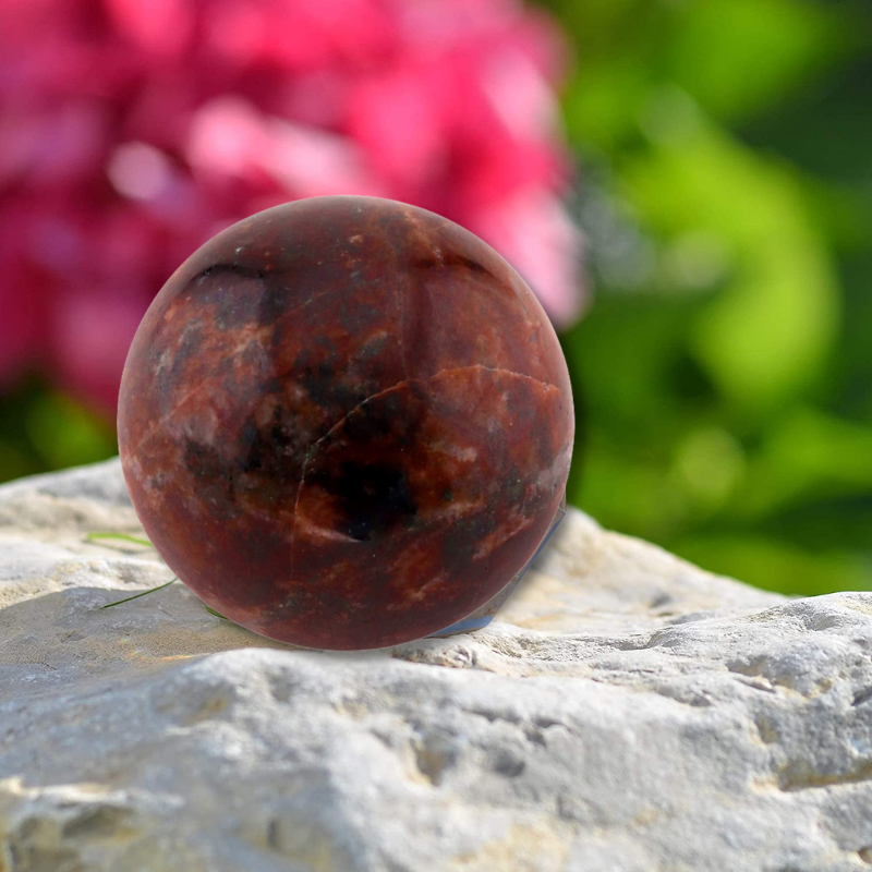 Spiritual Elementz Natural (Garnet) Crystal Sphere and Gemstone Ball for Reiki, Home Decor, Crystals and Healing Stones