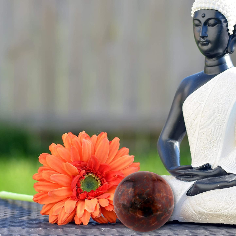 Spiritual Elementz Natural (Garnet) Crystal Sphere and Gemstone Ball for Reiki, Home Decor, Crystals and Healing Stones