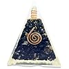 Spiritual Elementz Reiki Energized Chakra Healing Nubian Black Tourmaline Orgone Pyramid with Clear Crystal Gemstone Copper Metal (Stone for a Protective Wall Against The Negative Energies).