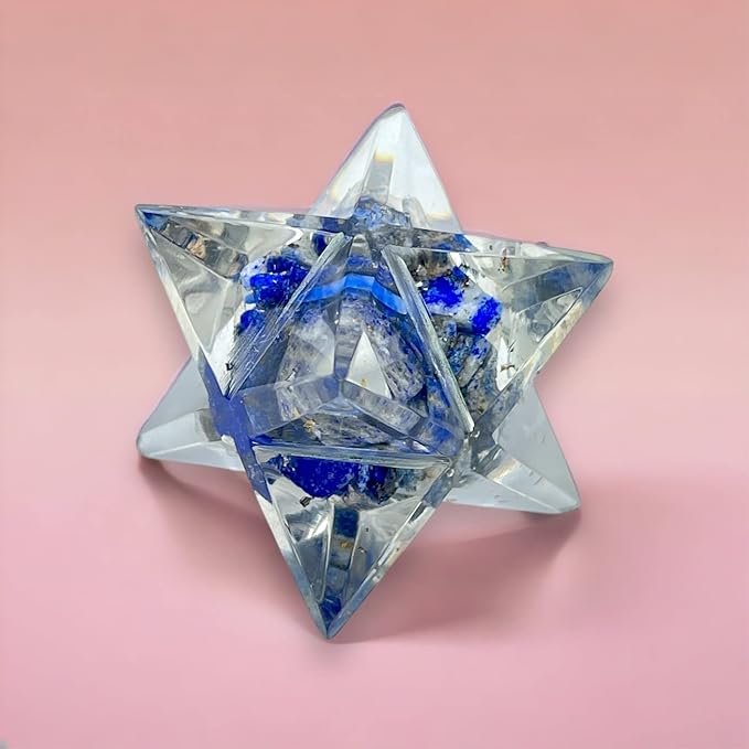 Spiritual Elementz Merkaba Star for Healing Reiki Spiritual Divine Therapy Energy, Pocket Stone Eight-Pointed Stars 1"(25mm) (Lapis Lazuli)