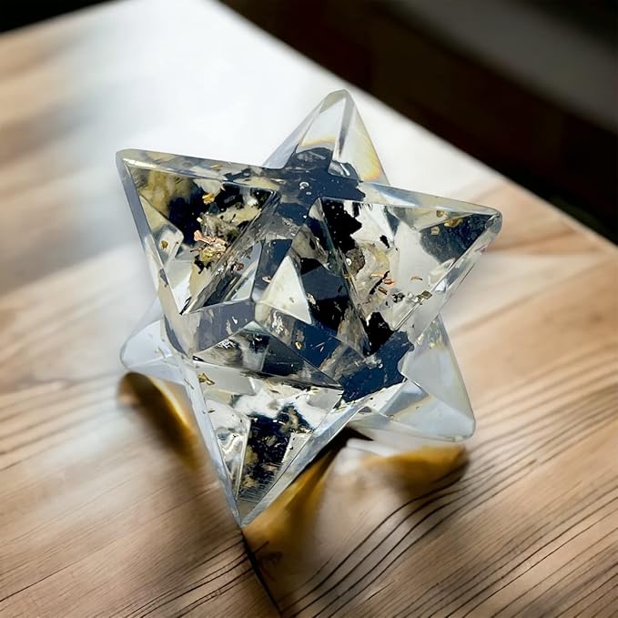 Spiritual Elementz Merkaba Star for Healing Reiki Spiritual Divine Therapy Energy, Pocket Stone Eight-Pointed Stars 1"(25mm) (Black Tourmaline)