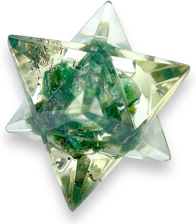 Spiritual Elementz Merkaba Star for Healing Reiki Spiritual Divine Therapy Energy, Pocket Stone Eight-Pointed Stars 1"(25mm) (Green Aventurine)