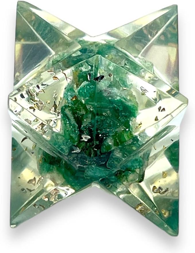 Spiritual Elementz Merkaba Star for Healing Reiki Spiritual Divine Therapy Energy, Pocket Stone Eight-Pointed Stars 1"(25mm) (Green Aventurine)