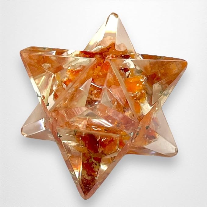 Spiritual Elementz Merkaba Star for Healing Reiki Spiritual Divine Therapy Energy, Pocket Stone Eight-Pointed Stars 1"(25mm) (Carenelian)