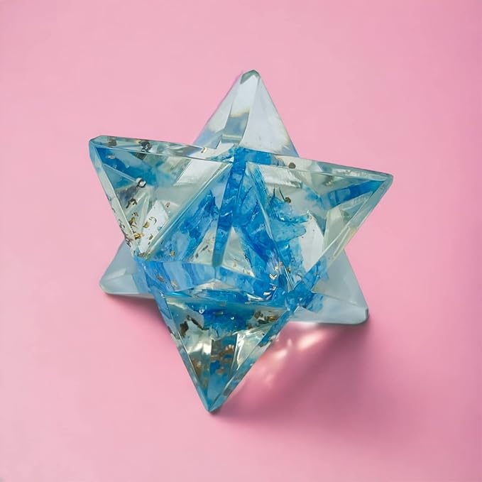 Spiritual Elementz Merkaba Star for Healing Reiki Spiritual Divine Therapy Energy, Pocket Stone Eight-Pointed Stars 1"(25mm) (Turquoise)
