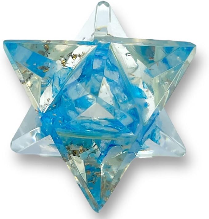 Spiritual Elementz Merkaba Star for Healing Reiki Spiritual Divine Therapy Energy, Pocket Stone Eight-Pointed Stars 1"(25mm) (Turquoise)
