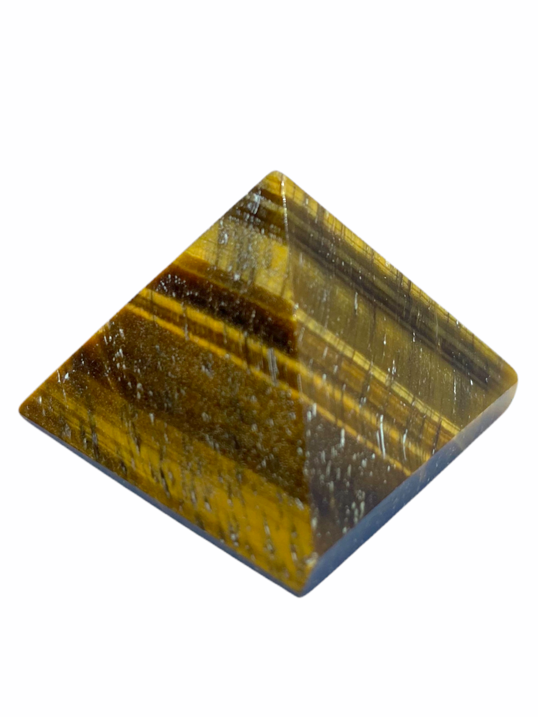 Spiritual Elementz Tiger Eye Pyramid (1'Inch) Stone of Protection & Harmony