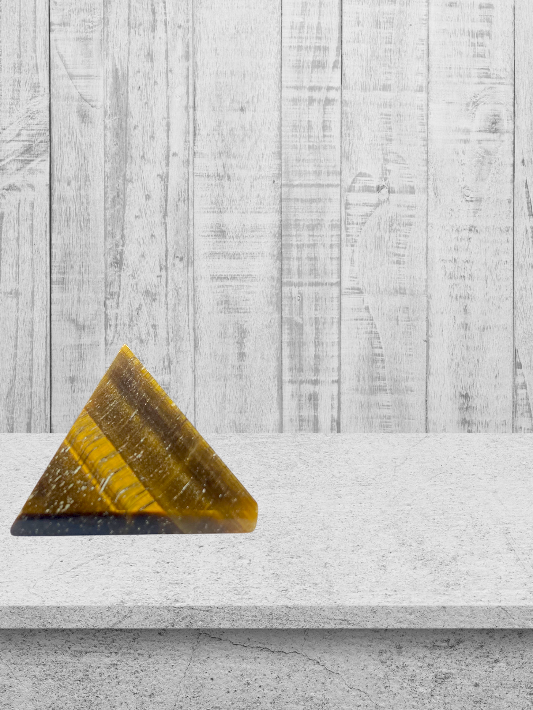 Spiritual Elementz Tiger Eye Pyramid (1'Inch) Stone of Protection & Harmony