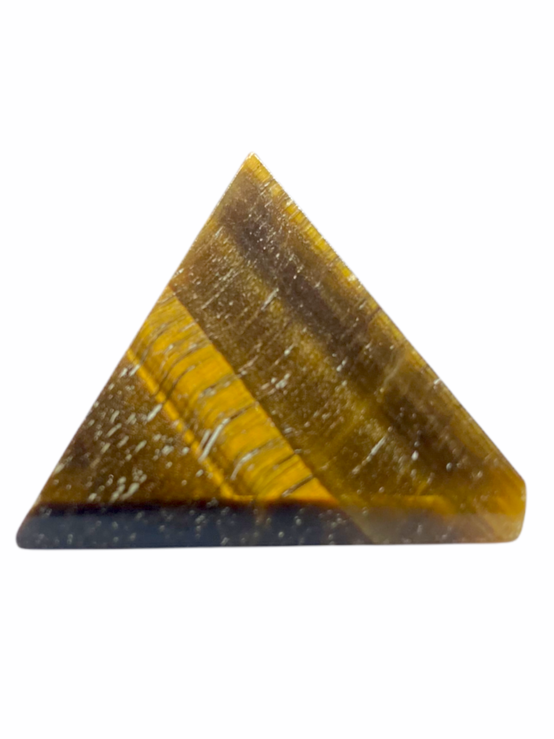 Spiritual Elementz Tiger Eye Pyramid (1'Inch) Stone of Protection & Harmony