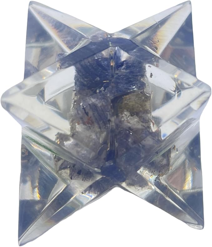 Spiritual Elementz Merkaba Star for Healing Reiki Spiritual Divine Therapy Energy, Pocket Stone Eight-Pointed Stars 1"(25mm) (Sodalite)
