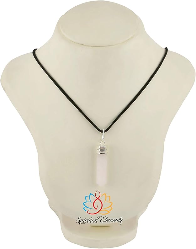 Spiritual Elementz Reiki Energized Gift Natural Crystal Selenite Gemstone Chakra Charm Pointed Pendant Unisex For Healing.