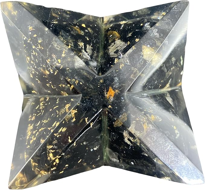 Spiritual Elementz Crystal Orgone Merkaba Star for Reiki Healing, Meditation, Balancing Alignment Grounding Positive Energy (Black Tourmaline)