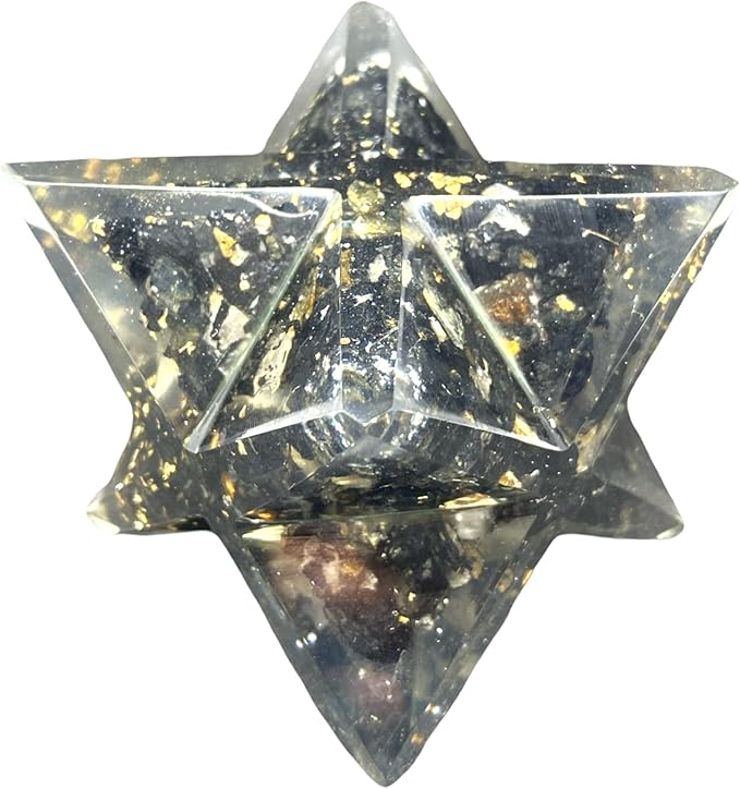 Spiritual Elementz Crystal Orgone Merkaba Star for Reiki Healing, Meditation, Balancing Alignment Grounding Positive Energy (Black Tourmaline)