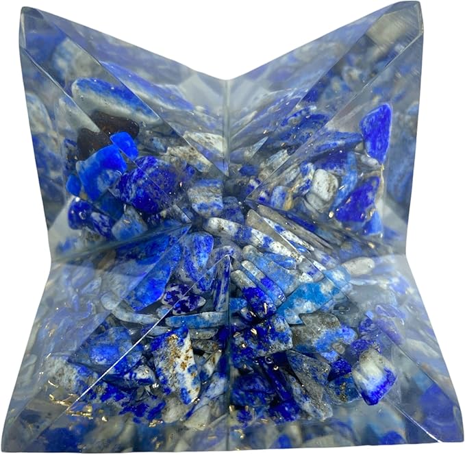 Spiritual Elementz Crystal Orgone Merkaba Star for Reiki Healing, Meditation, Balancing Alignment Grounding Positive Energy (Lapis Lazuli)