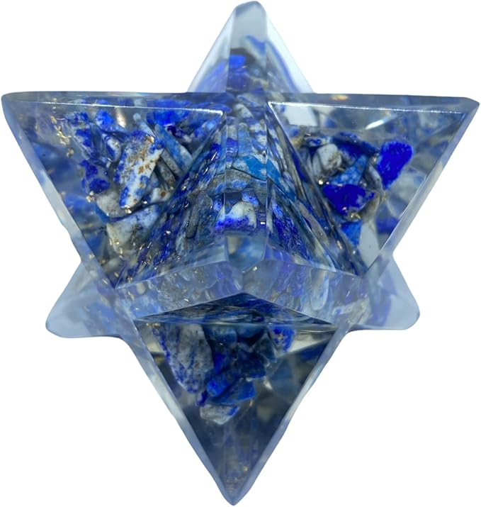 Spiritual Elementz Crystal Orgone Merkaba Star for Reiki Healing, Meditation, Balancing Alignment Grounding Positive Energy (Lapis Lazuli)